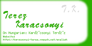 terez karacsonyi business card